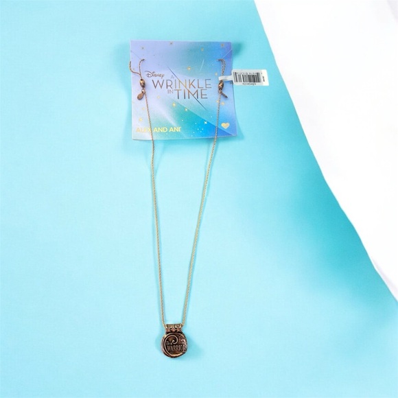 NWT Disney Alex and Ani Necklace A Wrinkle in Time “Be A Warrior” Gold Tone 28” - Picture 2 of 5